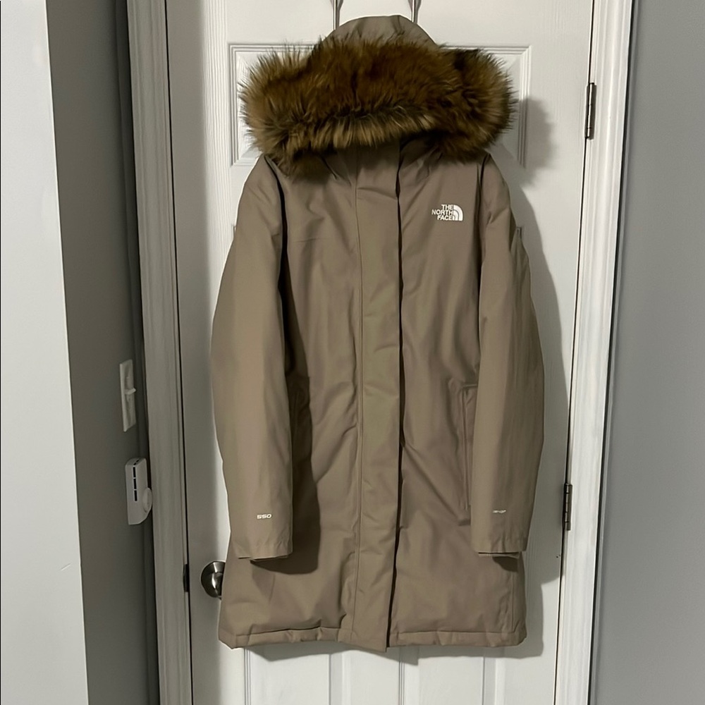 The North Face Tan Parka with Fur Hood- Dryvent 550